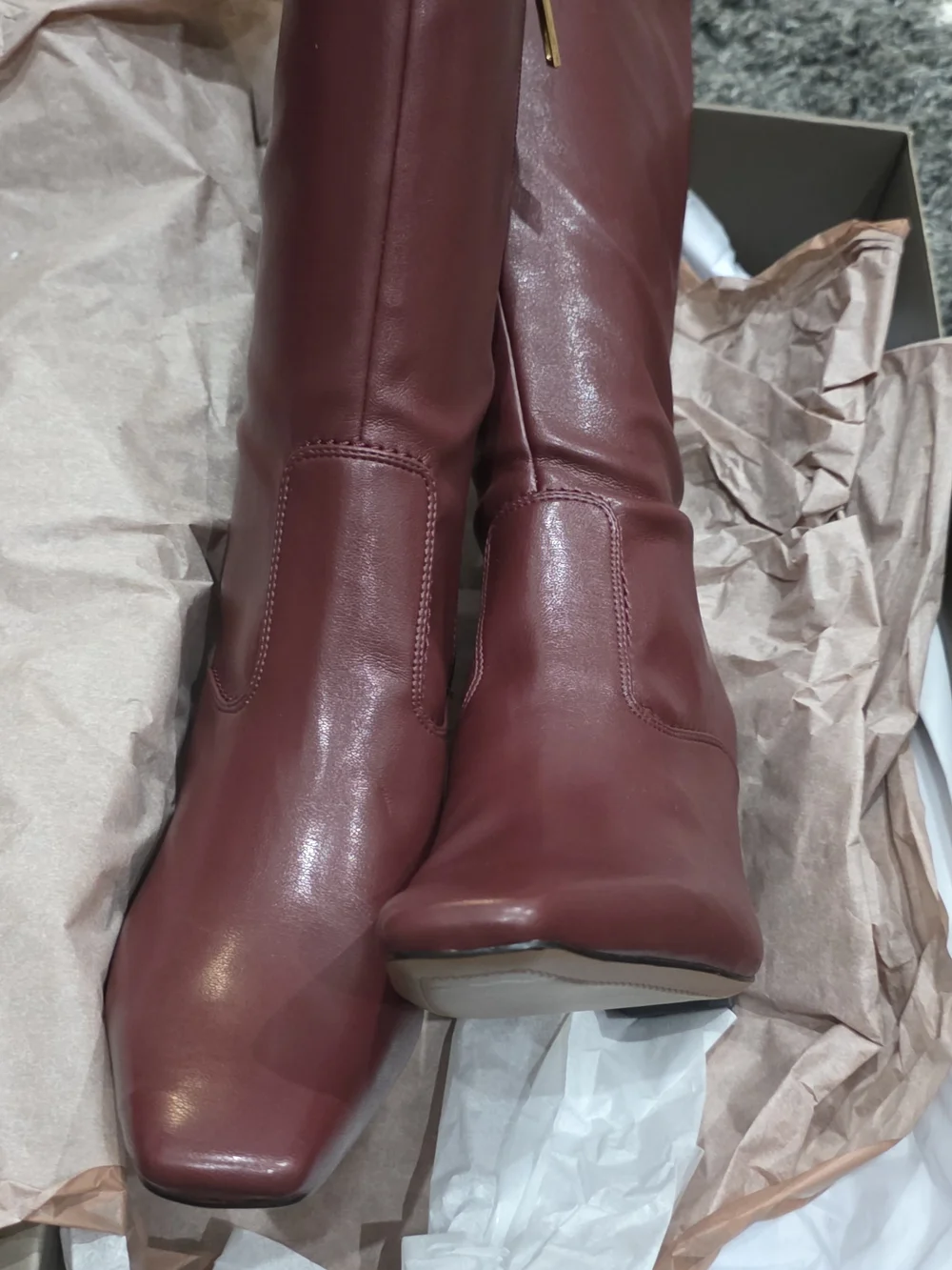 Franco Sarto L-Bowman,Red Sky Women's Knee High  Zip Leather Boot   Size 9.5M